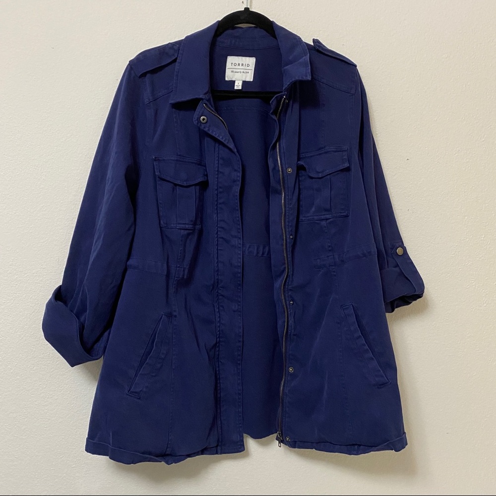 Torrid - Navy twill anorak Jacket 1X